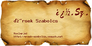 Érsek Szabolcs névjegykártya