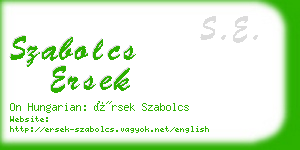 szabolcs ersek business card
